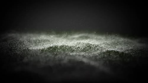White Glittering Particle Wave Motion Graphic Background
