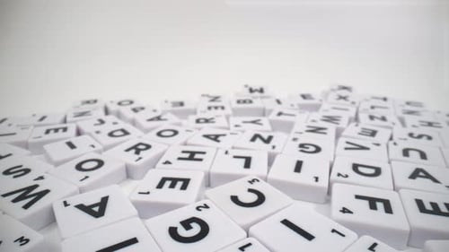 Letters close up on white backgorund isolated 4K