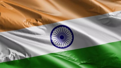 Realistic Waving Indian National Flag 3D Animation
