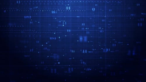 Digital HUD grid video blue news studio technology curved lines travel motion animation shine light