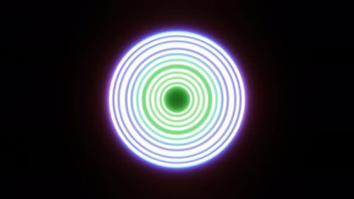 Mehrfarbige Groovy Club Circle Vj Loop-Hintergrundanimation in 4K