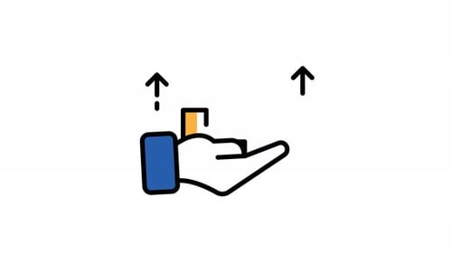 growth profit in hand animation motion loop video, technology increase animation icon video