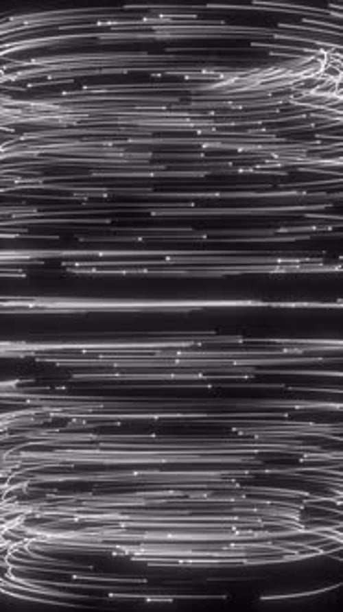 Animationsschleife mit weißen, sich drehenden Partikeln, Vortex-Licht