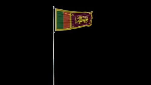 Drapeau réaliste du Sri Lanka Alpha Channel