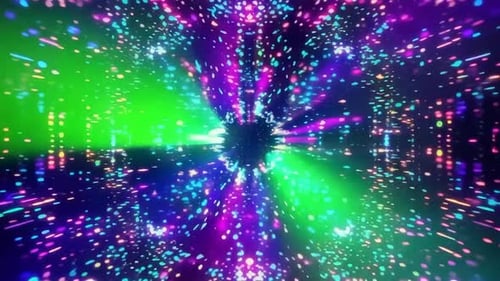 Bunter Neon-Disco-Tunnel VJ Loop Motion-Hintergrund