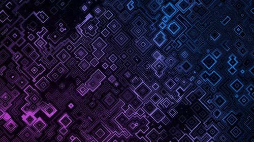 Fond abstrait avec segments de polygone au néon lumineux dynamique