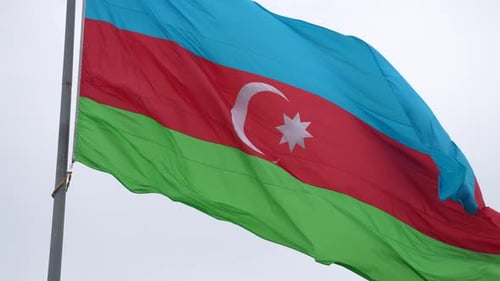 Gros plan du drapeau de l'Azerbaïdjan