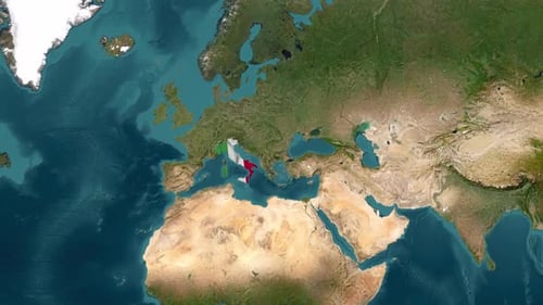 Animated Flag of Italy Map Reveal