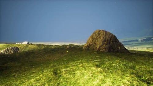 Outdoor Adventure Scenery in Mountains at Beautiful Green Summer