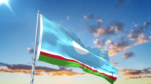 Photorealistic Waving National Flag Loop Animation