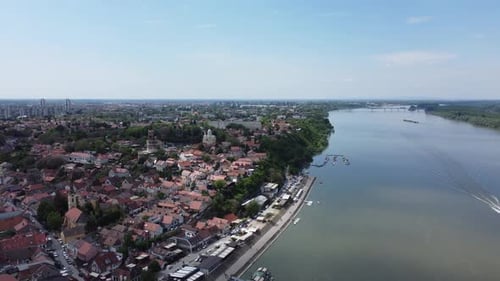 Aerial View Of Belgrade City And Rivers