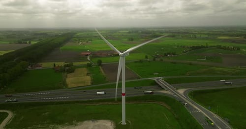 Windmills Aerial View Renewable Energy Aerial View of Windmills Farm for Energy Production on