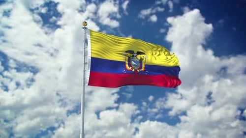 Ecuador Realistic Waving 4k
