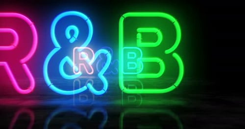 Glowing R&B Neon Sign Title Animation