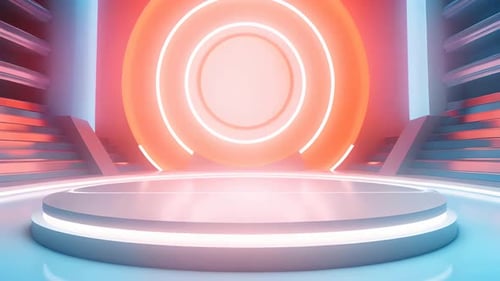 Futuristic Neon Stage Background Loop for Presentations and Events