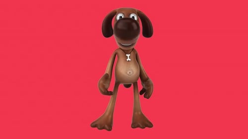 Fun 3D cartoon dog talking (with alpha channel),