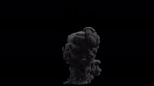 Explosion Smoke on Alpha Channel. 4K.