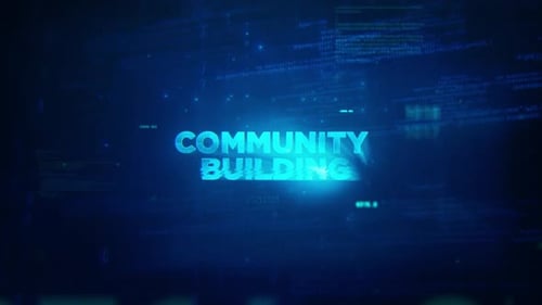 Community Building Concept Technology Futuristic Data Background V02
