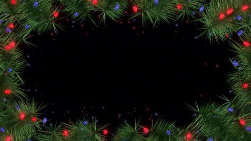 Christmas Tree Branch Frame with Twinkling Lights