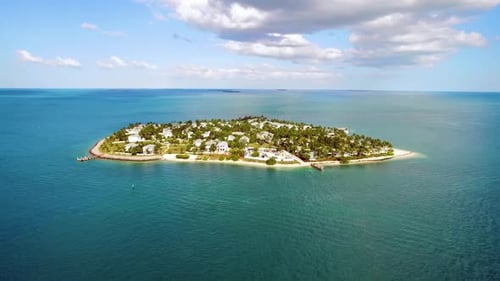 Caribbean Island Drone Flyover Tropical Paradise