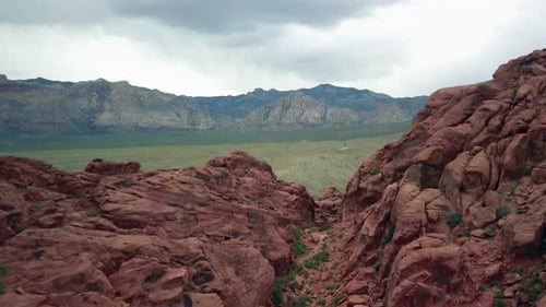 Aerial Flyover Revealing Epic Red Rock Canyon in 4K