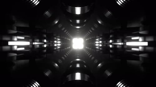 White Fantastic Tunnel To The Unknown Background Vj Loop In 4K