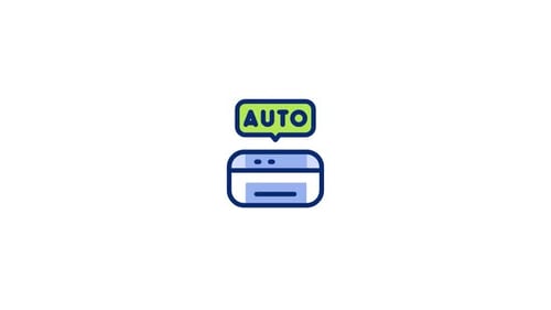Animated Flat Design Auto Mode Car Dashboard Icon