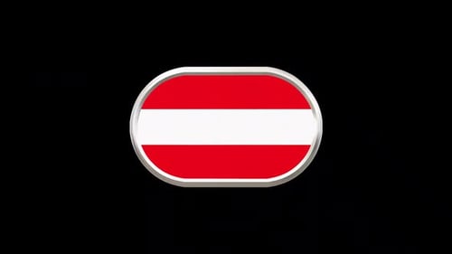 Animated 3D Austria Flag Button Rotating