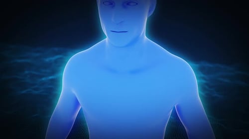 Futuristic Digital Scan of Human Torso