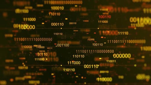 Digital Binary Code Background Golden V3