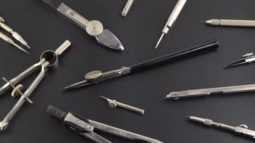 Set of Old Different Compasses