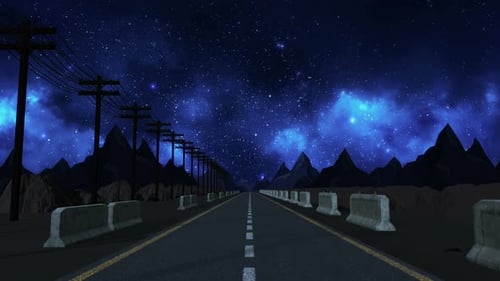 Fantasy Road Night 02 4k