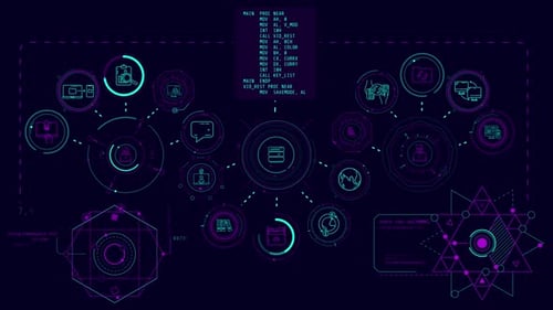 Futuristic HUD Elements Data Interface Display
