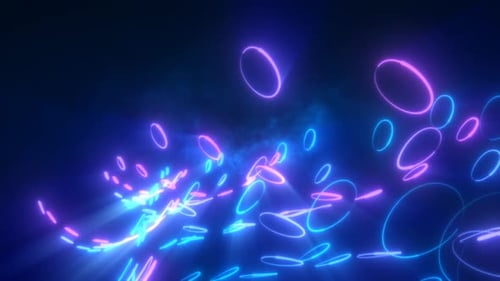 Dynamic Neon Glowing Circles Background Animation