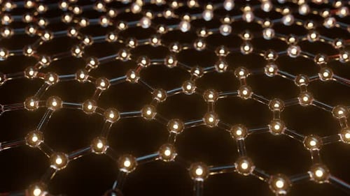 Looping Abstract Glowing Hexagonal Network Structure Background