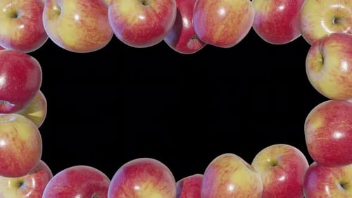 Animated Frame of Fresh Red Apples Overlay