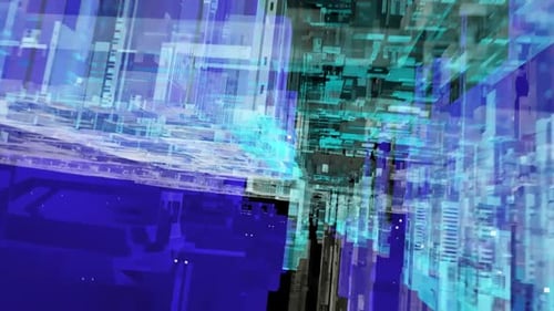 La tecnología abstracta bloquea el renderizado 3D de fondo