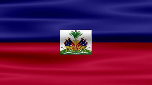 Haiti National Flag Waving Seamless Animation