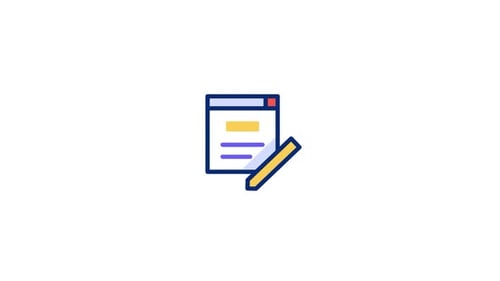 Animated Document Icon with Pencil for Writing and Editing