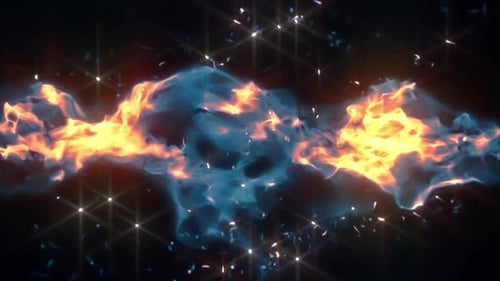 Dynamic Fire and Blue Energy Abstract Animation