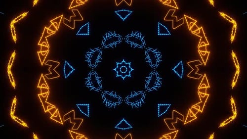 Neon Geometric Kaleidoscope Loop Background