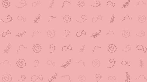 Seamless Pattern Hand Drawn Doodle Abstract Hearts Infinity
