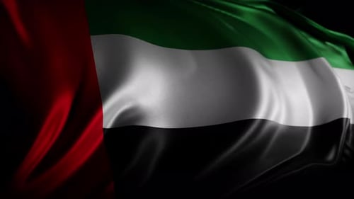 United Arab Emirates Flag Waving Loop Animation