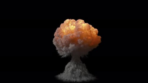 Realistic Fire Explosion with Smoke Cloud Animation