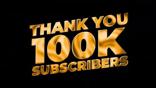 Golden Thank You 100K Subscribers Text Reveal