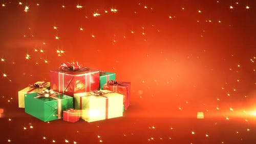 Holiday Gift Boxes With Place For Your Text. Loop