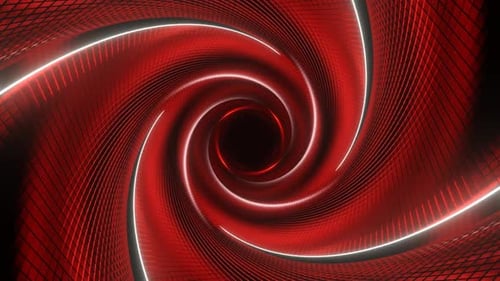 Red And White Spiral Mesh Tunnel Background Vj Loop In HD