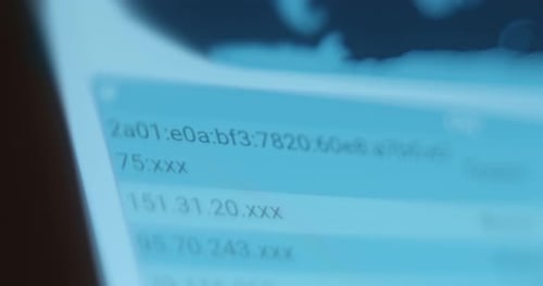 Scrolling Digital IP Address Data Stream Background