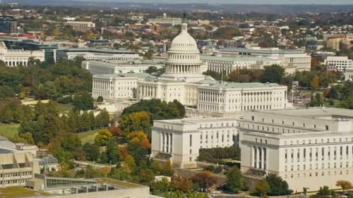 Cinematic And Beautiful View Of Washington DC Cityscape, USA