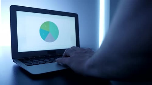 Analysieren von Datendiagrammen zur Unternehmensfinanzierung auf dem Computerbildschirm